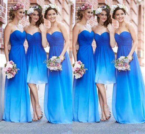 Royal blue bridesmaid dresses  Bridesmaids Dresses Style Finder Quiz Remove This Item Shown Color: Royal Blue Sort by Most Popular Show Per Page View as: Grid List 49 Colors A-Line Sweep-Brush-Train Chiffon Bridesmaid Dress JENESIS Editor Pick $149